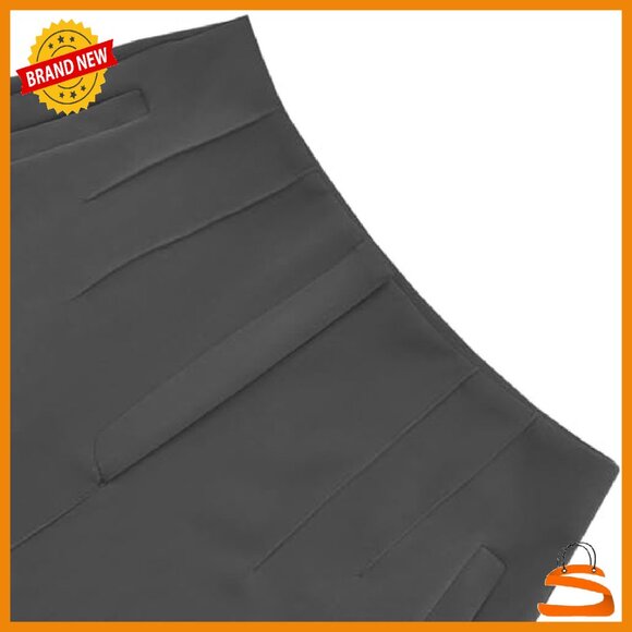 Stretchy High Waisted Pleated Straight Leg Dress Pants Work Casual Trousers - Picture 7 of 8